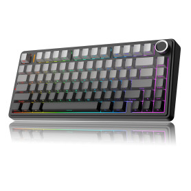MechLands Aula F75 PRO 75% Custom Creamy Clavier de jeu mécanique sans fil, BT5.0/USB-C/2,4 GHz, structure gasket, bouton RVB, s