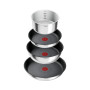 Tefal Ingenio Batterie de cuisine 8 pièces, Poêles, Casseroles, Poignée amovible, Induction, Acier inoxydable, Revêtement antiad