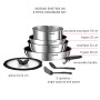 Tefal Ingenio Batterie de cuisine 8 pièces, Poêles, Casseroles, Poignée amovible, Induction, Acier inoxydable, Revêtement antiad