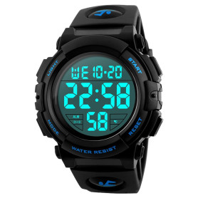 UEOTO Montre Sport Homme Etanche 5ATM, Montre Digitale Hommes avec Alarme/Chronomètre/Rétro-éclairage LED, Montre Militaire Numé