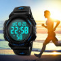 UEOTO Montre Sport Homme Etanche 5ATM, Montre Digitale Hommes avec Alarme/Chronomètre/Rétro-éclairage LED, Montre Militaire Numé