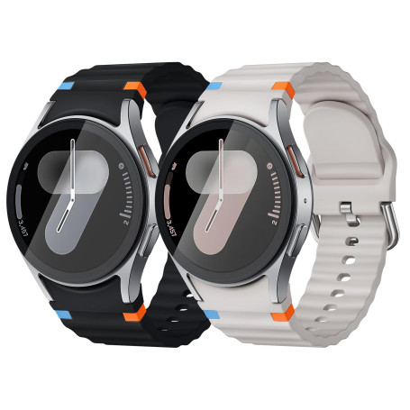 2 paires de bracelets de 20 mm compatibles avec Samsung Galaxy Watch 7 6 5 4 bracelets, (40/44mm) /6 Classic (46/42/47/43mm)/FE/