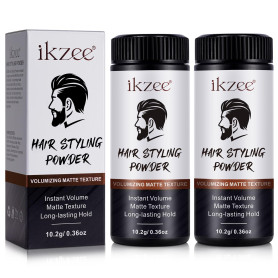 Lot de 3 poudres de coiffage pour homme - Aspect naturel - Texture mate - Tenue longue durée - Facile à appliquer - Non grasse
