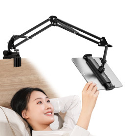 ULANZI Support Tablette Lit, Rotatif à 360°, Bras en Aluminium pour iPad, iPhone, Mini, Pro, Air