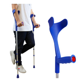 PEPE Mobility Béquilles Médicales Adultes (x2 Unités), Canne Anglaise, Bequille Orthopédique, Marche, Réglables, Bleues - Made i
