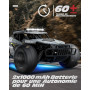 Tecnock Voiture Télécommandée 2,4GHz 1/16 RC Tout-Terrain - Jouet électrique avec 2 Piles, 60 Min de Lecture et Phare LED - Cade