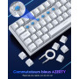 TECURS Clavier Mecanique Gaming AZERTY, Clavier Gamer de Jeu Filaire, 60% Clavier Mini LED Rétroéclairé, Anti-Ghosting, Switchs 