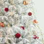 KI Store Lot de 25 Boules de Noël en Velours 6cm 8cm floqué incassables pour décorations de Sapin de Noël (Rouge)