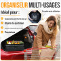 FORTEM Organisateur de Coffre SUV, Sac Rangement Pliable Multi Compartiments, Accessoires Auto Femme Homme, Oxford 1680D, Fond A