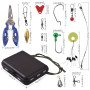 Newk Kit d'accessoires de pêche de 188 pièces, hameçons gabarits, poids de lancer de balle de basse, émerillons, glissières de p