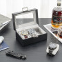 Procase Boîte à Montre Antichoc, Coffret Montre Homme avec 3 Emplacements Coussins, Rangement Montre avec Couvercle en Verre, po