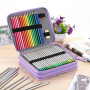 SUMTree 120 Trous Trousse de Crayon, Sac de Crayon pour Dessinateur ou Amateur de Peinture (Fleur Violet)