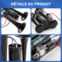 WADEO Klaxon à Air 12 V 118 dB pour Camion, Kit de Klaxon à Air Double Trompette Super Puissant avec Compresseur pour Tous les V