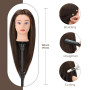 Neverland Tete a Coiffer Professionnelle Vrai 60% Cheveux avec Trépied, 71cm Tête à Coiffer Mannequin Cosmétologie pour Pratique