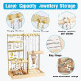 Rilime Présentoir à Bijoux, Porte Bijoux Femme Porte Boucle d'Oreille à 4 Niveaux, Présentoir Collier avec Plateau et Crochets p