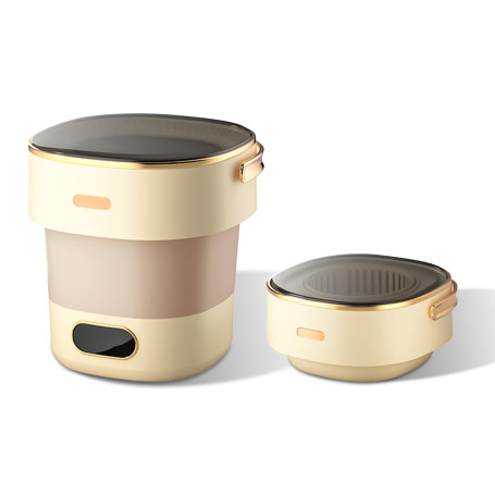 Creperture Machine à laver pliable avec essoreuse, 15 l, machine à laver entièrement automatique avec 3 modes de nettoyage, char