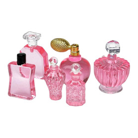 Ieron Miniature Rose Flacons de Parfum 6 Assortiment Boutique Accessoires de Salle de Bain Kit pour Maison de Poupée Ensemble de