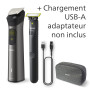 Philips Series 9000 - Tondeuse 14-en-1, OneBlade, coupe précise, contours nets, rasage pratique, trousse de toilette Premium, la