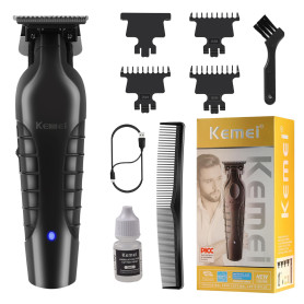 Kemei 2299 Tondeuse à Cheveux/Barbe Professionnelle pour Hommes, Tondeuse à Zéro Écart avec Lame en T, Sans Fil et Rechargeable