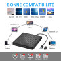 Cocopa Lecteur DVD Externe USB 3.0 Type C, Lecteur Graveur CD DVD Externe USB C Laptop Mac, Enregistreur Portable RW/ROM Transmi