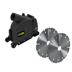 FARTOOLS Carter de rainureuse béton + 2 disques diamand béton Ø125mm pour meuleuse d'angle 115/125mm, compatible toute meuleuse 