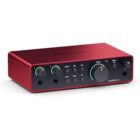 Focusrite Scarlett 2i2 4th Gen, interface audio USB pour enregistrer, composer, streamer et podcaster — des prises de son de trè