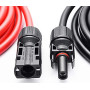 Rallonge de câble Solaire des Deux côtés Rouge/Noir 4 mm² avec fiche 2 x 1 m