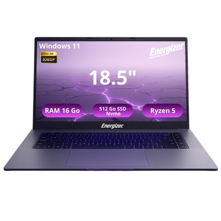 Energizer EnergyBook Pro 18.5 – PC Portable 18,5’’ FHD IPS – AMD Ryzen 5 3.7 GHz – 16Go RAM, 512Go SSD NVMe – Vega 8 – Windows 1
