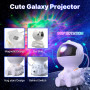Macchiatto Astronaute Projecteur Ciel Étoilé, 8 Modes Nébuleuse, Galaxy Avec Télécommande, Rotation à 360° Veilleuse pour Enfant