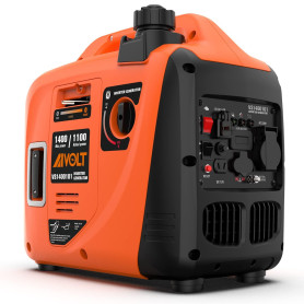 AIVOLT Groupe Électrogène d'essence 1400W Générateur d'onduleur Silencieux avec Prises AC 230V/DC 12V/USB Type-A et Réservoir de