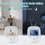 VIZOLINK Babyphone Camera, 2,8 Pouces Bébé Moniteur avec 4000mA Batterie, Vision Nocturne, VOX, 3X Zoom, Communication Bidirecti