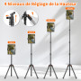 XXZU 182CM Support de Trépied pour Tablette, Trépied pour Téléphone Rotatif à 360° Support Tablette Lit Réglable en Hauteur Plia