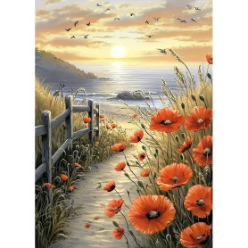 MAXBYE Paysage Coucher Soleil Diamond Painting Kits pour Adulte, 5D Diamond Art Kits DIY Full Drill Artisanat Cristal Art Kit po