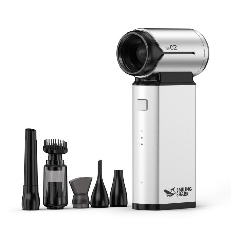 Smiling Shark Dépoussiérants Puissants Électrique, J02 Aluminium 150000TR/Min Souffleur Air Comprimé - 2 Modes(Normal&Storm) & M