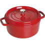 STAUB Cocotte en Fonte Émaillée avec Couvercle, Tous feux dont induction, 4 personnes, Ronde, 24 cm, 3,80 L, 5 kg, Cerise
