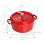 STAUB Cocotte en Fonte Émaillée avec Couvercle, Tous feux dont induction, 4 personnes, Ronde, 24 cm, 3,80 L, 5 kg, Cerise