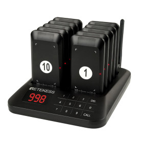 Retekess TD157S Bipeur Restaurant, 400M Bipper Restaurant, 2 Modes d'Appel, avec Vibration, Appel de Groupe en Un Clic, Bipeurs 