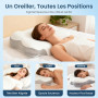 Dozion Oreiller Ergonomique Cervical pour Dormir - Oreiller Orthopédique en Mémoire de Forme, Soutien de la Nuque Latéral et Dor