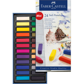 Faber-Castell 128224AZ Demi pastel carre tendre boîte de 24 Multicolore
