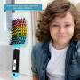 Brosse Cheveux demelante Magique [ 2 Brosses Arc-en-Ciel Rose + Bleu - NE TIRE PAS ] Poil de Sanglier 100% Naturelle - Pour démê