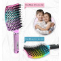 Brosse Cheveux demelante Magique [ 2 Brosses Arc-en-Ciel Rose + Bleu - NE TIRE PAS ] Poil de Sanglier 100% Naturelle - Pour démê