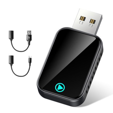 Alltotive S2 Mini Adaptateur CarPlay sans Fil pour iPhone, Convertissez Le Filaire en sans Fil, Plug & Play avec Typ-C/USB, Comp