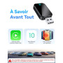 Alltotive S2 Mini Adaptateur CarPlay sans Fil pour iPhone, Convertissez Le Filaire en sans Fil, Plug & Play avec Typ-C/USB, Comp