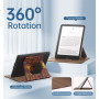 MoKo Coque Pivotante à 360°pour 7" Kindle Paperwhite 12e Gén 2024&Kindle Colorsoft 2024/2025,Étui Protection à Dos Magnétique Dé
