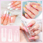 MELLIEX 144 Pièces Popit Ongle, 6 Formes Faux Ongles Conseils de Extension, Acrylique Capsule Ongles Polygel Transparent pour Sa