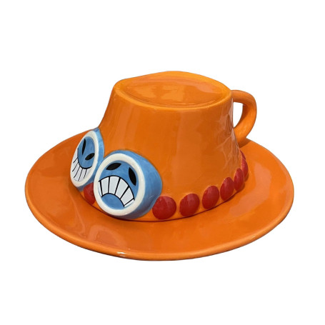 FINDAMAZE Anime Tasse à café, Ace's Straw Hat Mug, Tasse à café en céramique, Tasse à Lait, Cadeaux pour Noël, Anniversaire (Ace