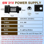 Clignoteur pour Guirlande 31V 6W Transformateur Guirlande, 8 Modes Prise avec Fonction Minuterie, Étanche IP44 Connecteur Guirla