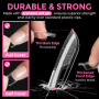 UNA GELLA Capsule Americaine Ongle Carrée Courte, 216 Pièces 12 Tailles Faux Ongles Extrémités Autocollantes Préformées Transpar