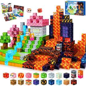 COOLJOYA Construction Magnetique Enfant Cube Magnétique, 150 Pièces Ensemble de Cubes de Construction Magnétiques, Jouet créatif