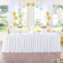 NSSONBEN Blanche Polyester Jupe de Table Blanc Polyester Jupe de Table Maille Moelleux Table de Plinthe pour la fête, Mariage fê